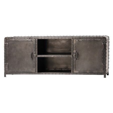 Gunmetal Media Console Tables With Regard To Most Up To Date Gordon Media Console Finished In Distressed Gunmetal, This Media (View 3 of 20)
