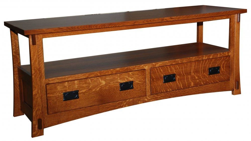 Hardwood Tv Stands Pertaining To Trendy Beautiful Open Dutch County Mission Tv Stand. Shown In Quartersawn (Photo 14 of 20)