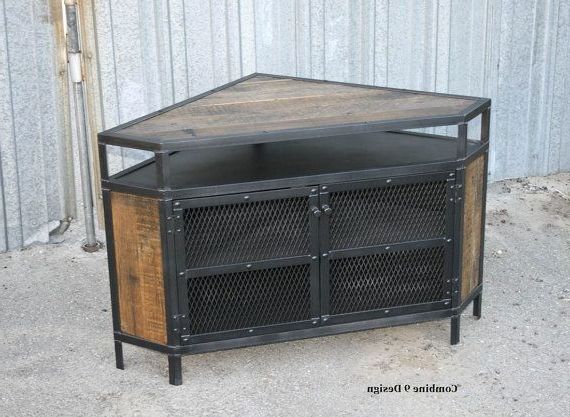 Industrial Corner Tv Stands With Current Industrial Corner Unit With Reclaimed Wood. Tv Stand (View 9 of 20)