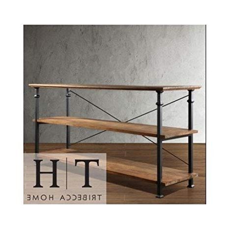 Industrial Metal Tv Stands Pertaining To 2017 Amazon: Tribecca Home Industrial Tv Stand (View 12 of 20)