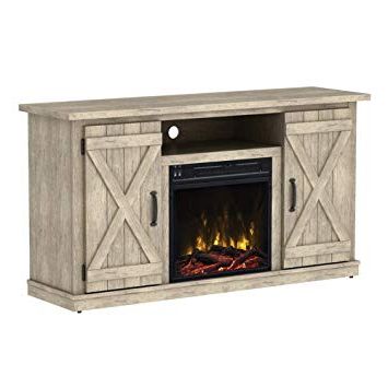Kilian Grey 60 Inch Tv Stands Intended For Most Recently Released Amazon: Industrial Tv Stand With Fireplace – Antique Rustic Look (View 19 of 20)