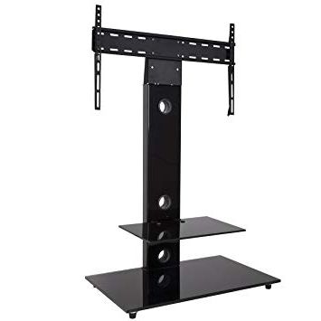 King Cantilever Tv Stand With Bracket Black Square 70cm: Amazon (View 3 of 20)