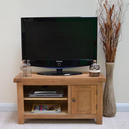 Latest Beaufort Oak Small Tv Stand With Storage Multimedia/ Tv Unit Intended For Small Oak Tv Cabinets (View 12 of 20)