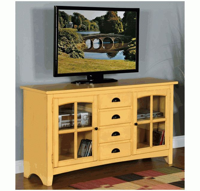 Latest Yellow Tv Stands For Yellow Rustic Tv Console, Painted Yellow Tv Console, Yellow Tv Stand (View 4 of 20)