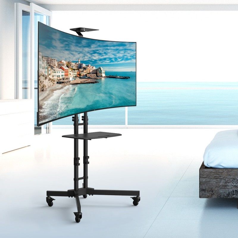 Loctek P3r Universal Mobile Curved Tv Cart Tv Stand (Photo 10 of 20)