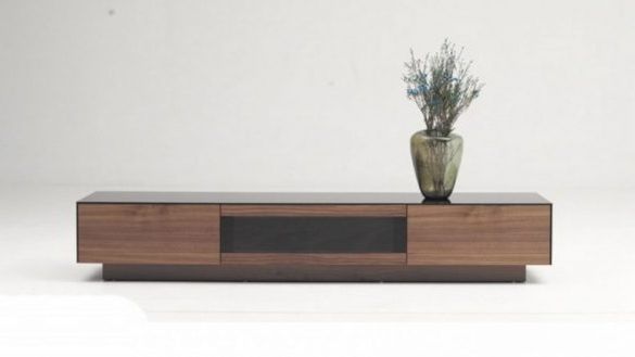 Long Low Tv Cabinets Regarding Preferred Grey Finish Contemporary Functional Entertainment Tv Stand Chula (View 14 of 20)