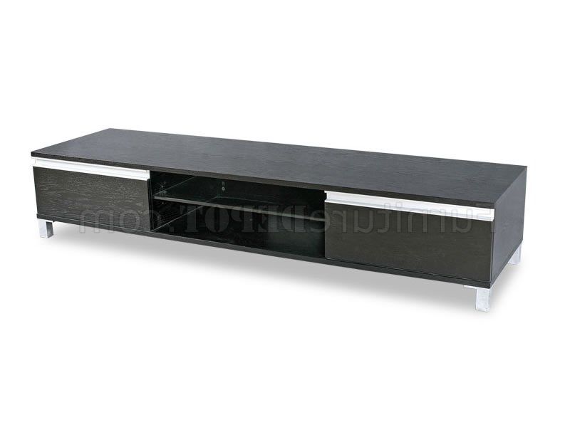 Low Profile Contemporary Tv Stands With Regard To Preferred Wenge Finish Contemporary Tv Stand With Storage Cabinets (Photo 2 of 20)