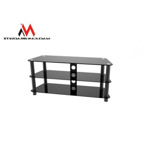Maclean Mc 625 Tv Table With Glass Black Tempered Glass Tv Table With Widely Used Black Glass Tv Cabinets (View 19 of 20)