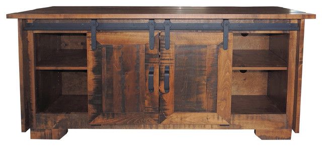 Maple Tv Stands In Most Up To Date Rustic Tv Stand  Distressed Rough Sawn Maple Wood – Rustic (Photo 4 of 20)