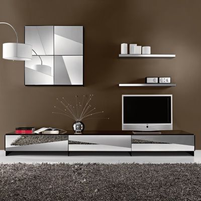 Mirrored Furniture Tv Unit In Current Psiche Mirrored Low Tv Unit – Robson Furniture (View 3 of 20)