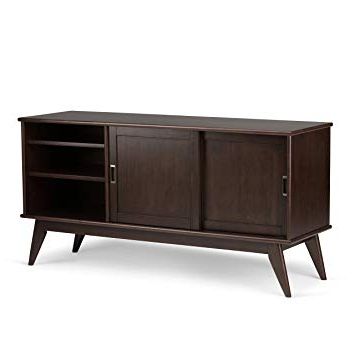 Most Current Draper 62 Inch Tv Stands Intended For Amazon: Simpli Home 3axcdrp 08 Draper Solid Hardwood Mid Century (View 2 of 20)