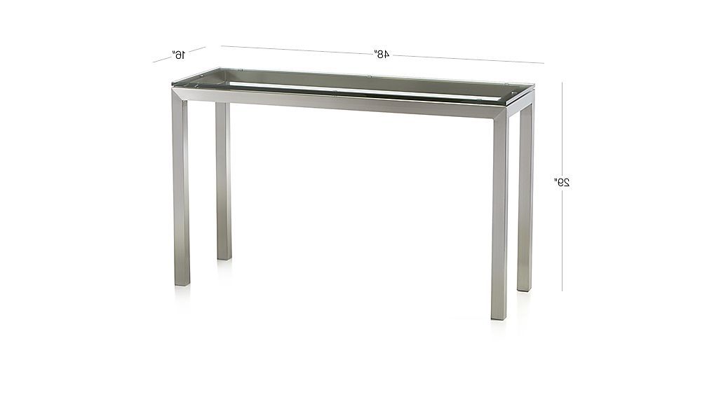 Most Current Parsons Clear Glass Top & Stainless Steel Base 48x16 Console Tables Pertaining To Parsons Clear Glass Top/ Stainless Steel Base 48x16 Console + (View 1 of 20)