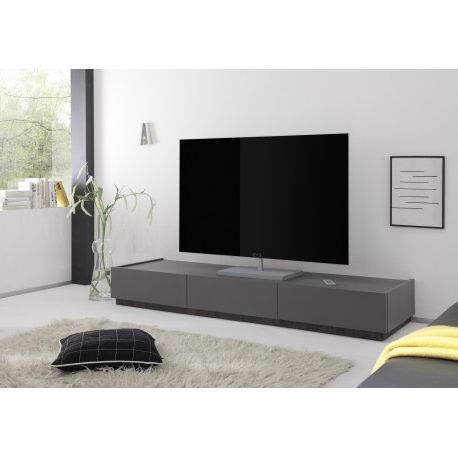 Most Popular Grey Tv Stands Pertaining To Livia – Grey Matt Lacquered Tv Lowboard With Drawers – Tv Stands (View 20 of 20)