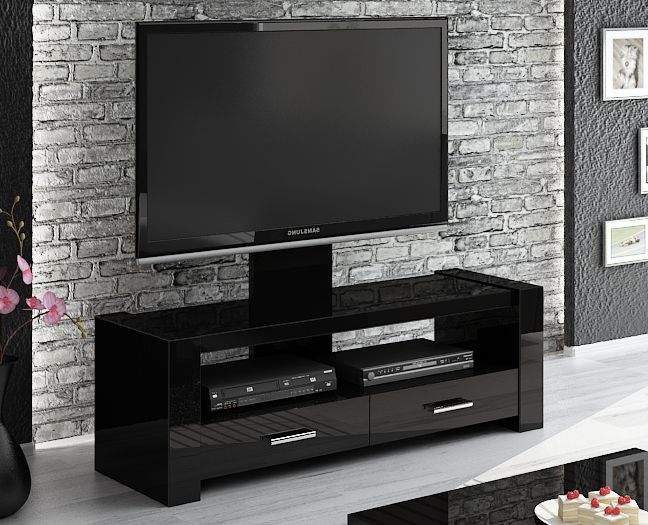 Most Popular Monaco Black Tv Stand In Black Gloss Tv Cabinets (Photo 1 of 20)