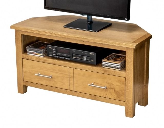 Most Popular Oak Corner Tv Cabinets Within Canada Oak Corner Tv Unit – Corner Tv Stands – Furniture World (View 15 of 20)