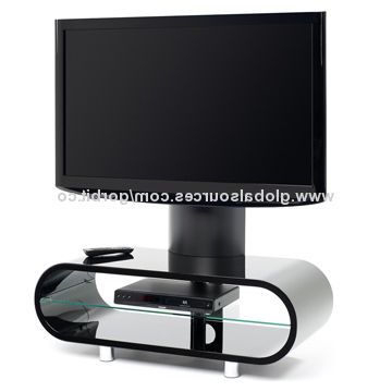 Most Popular Ovid White Tv Stand Inside Black Ovid Ov95tvb Tv Stand With Screen Support/bentwood High Glossy (View 13 of 20)