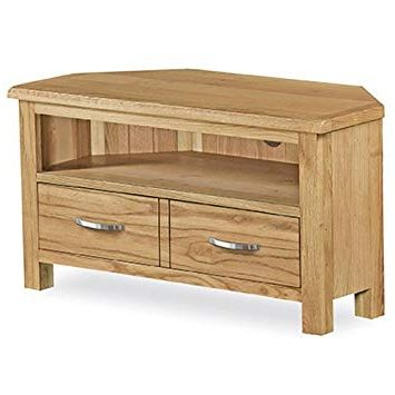 Most Popular Roseland Furniture London Oak Corner Tv Unit, Wood, Light Lacquered With Light Oak Corner Tv Cabinets (View 17 of 20)