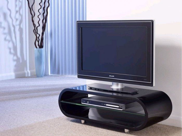 Most Recent Shiny Black Tv Stands Pertaining To Techlink Ovid Ov95b Gloss Black Tv Stand (406012) (View 1 of 20)