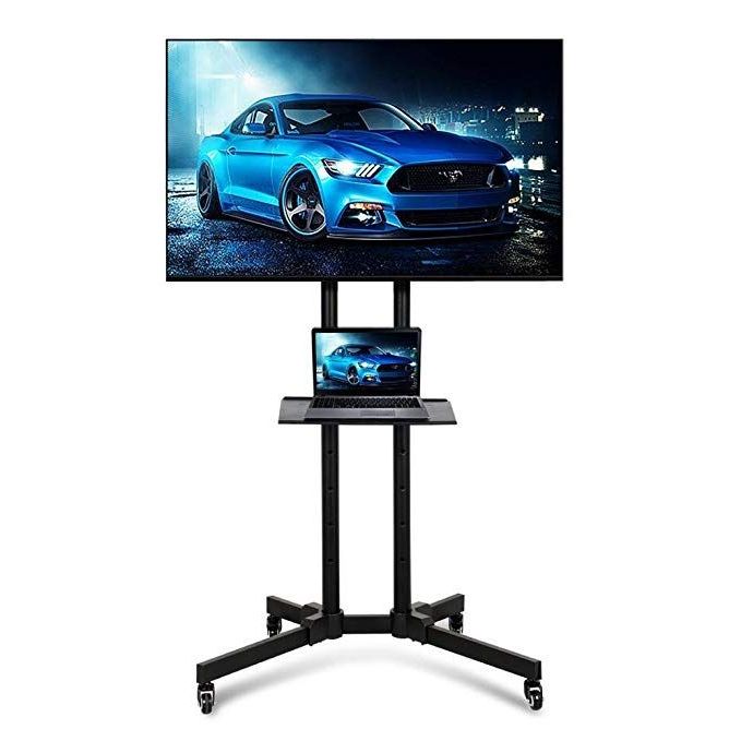 Most Recent Universal Flat Screen Tv Stands In Topeakmart 32 To 65 Inch Universal Flat Screen Tv Carts Stand Mobile (View 20 of 20)