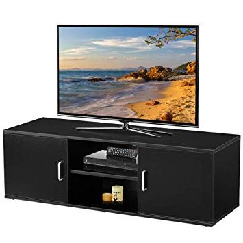 Most Recently Released Langria Tv Stand With 2 Doors, 2 Tier Open Shelf And: Amazon.co (View 9 of 20)