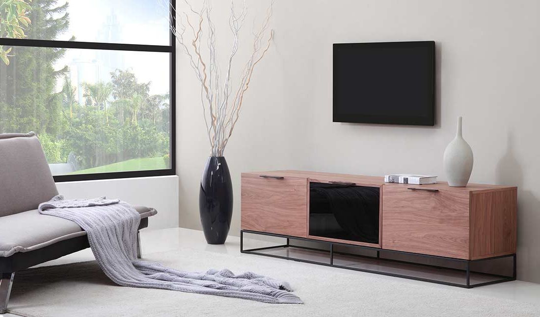 Most Recently Released Modern Walnut Black Tv Stand Bm (View 15 of 20)