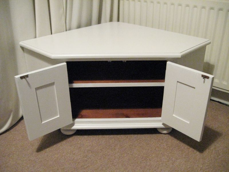 Most Recently Released Nice Solid Wooden Corner Tv Stand Or Storage Unit In White – Unique With White Painted Tv Cabinets (View 8 of 20)