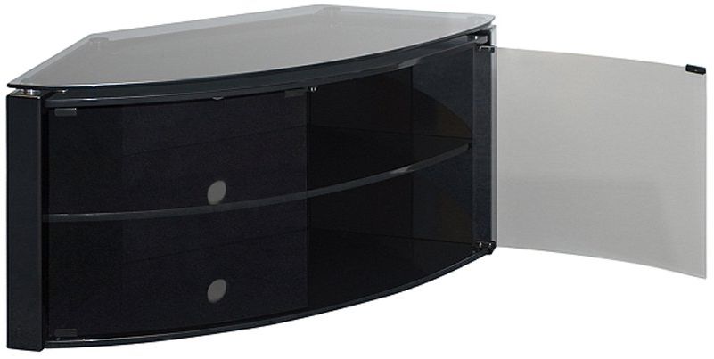 Most Recently Released Techlink Bench Piano Black Corner Tv Stand With Glass Doors With Regard To Techlink Bench Corner Tv Stands (View 1 of 20)