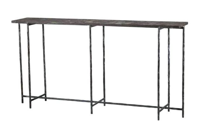 Most Up To Date 60 Inch Console Table Cast Iron Inch Console Table W Stone 3 Inside Silviano 60 Inch Iron Console Tables (View 2 of 20)