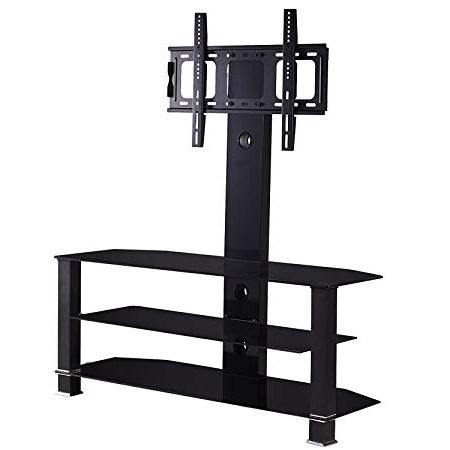 Most Up To Date Cantilever Glass Tv Stand With Bracket For 32 To 55 Inches Plasma In Cantilever Glass Tv Stands (View 11 of 20)