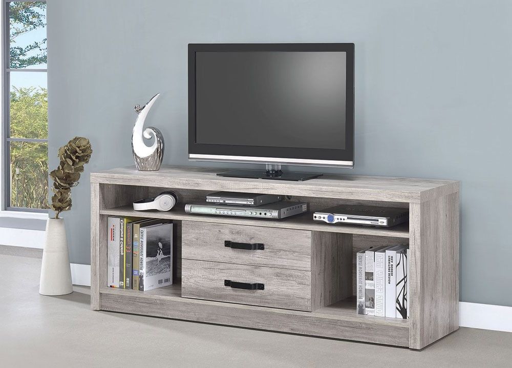 Most Up To Date Grey Tv Stands Inside Hugo Rustic Grey Tv Stand (View 1 of 20)