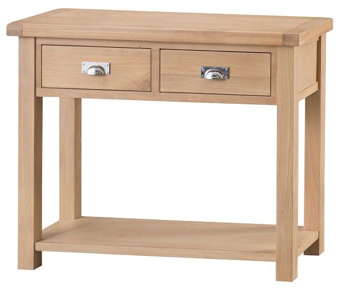 Natural 2 Door Plasma Console Tables Inside Preferred Oxford Oak 2 Drawer Console Table (View 6 of 20)