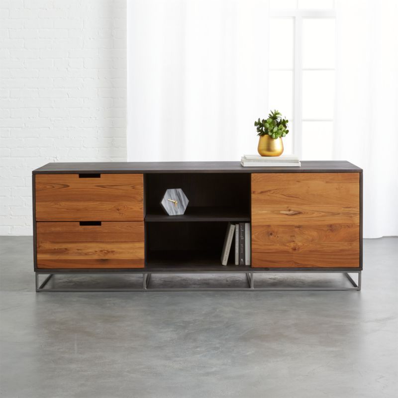 Natural Wood Mirrored Media Console Tables Pertaining To Newest Modern Tv Stands & Media Consoles (View 7 of 20)