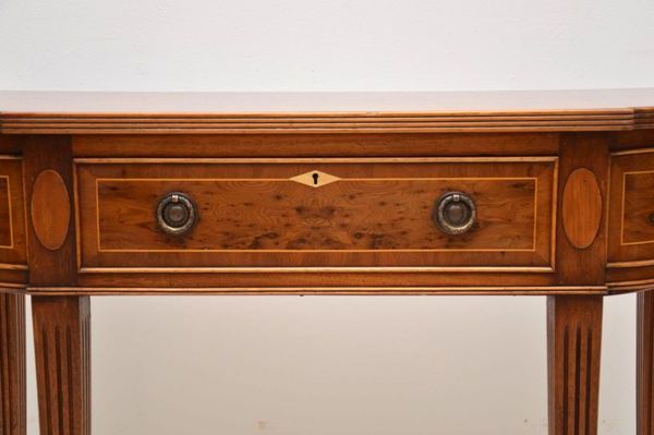 Newest Antique Inlaid Yew Wood Console Table (1950 To 1960 United Kingdom Regarding Orange Inlay Console Tables (View 19 of 20)