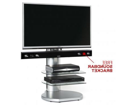 Newest Cantilever Tv Stands With Regard To Origin Ii S4 Silver Cantilever Tv Stand – With Soundbar Bracket (View 11 of 20)