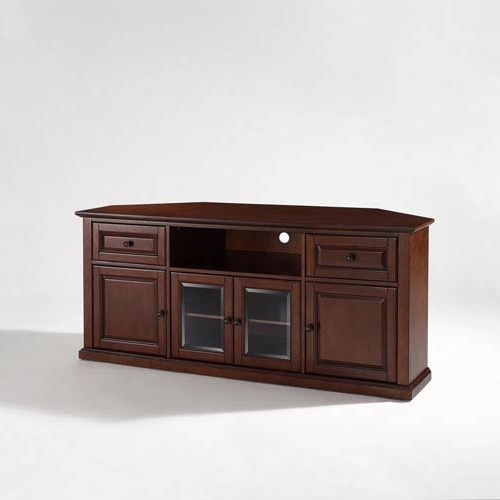 Newest Crosley Furniture 60 Inch Corner Tv Stand In Vintage Mahogany In Mahogany Tv Stands (View 10 of 20)