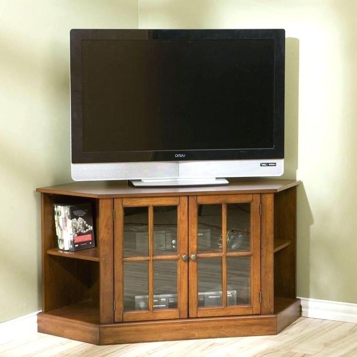 Newest Flat Screen Tv Stands Corner Units Regarding 50 Inch Corner Tv Stand Corner Cabinet Corner Cabinet Oak (Photo 2 of 20)