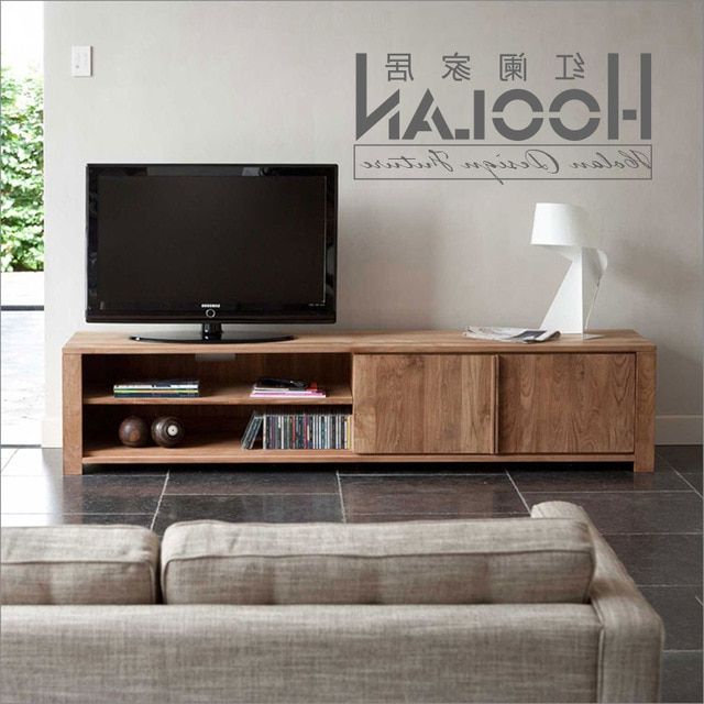 Nordic Ikea Minimalist Modern Oak Wood Tv Cabinet Ash Square Living Pertaining To Well Known Contemporary Oak Tv Cabinets (View 12 of 20)