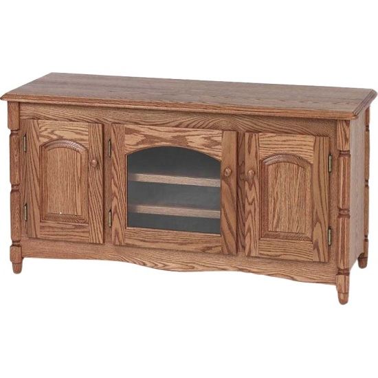 Oak Furniture Tv Stands For Most Recently Released Country Style Solid Oak Tv Stand W/cabinet – 51" – The Oak Furniture (Photo 9 of 20)