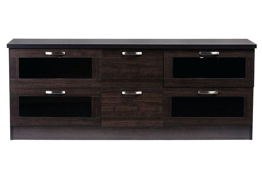Oak Tv Stands With Glass Doors In Most Current Tv Cabinet With Glass Doors Studio Inches Brown Wood Cabinet W  (View 18 of 20)