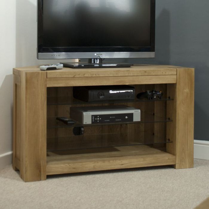 Pandora Solid Oak Corner Tv Cabinet Regarding Well Liked Solid Oak Corner Tv Cabinets (Photo 1 of 20)