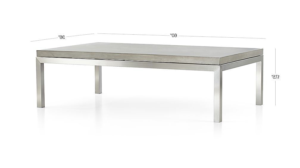Parsons Black Marble Top & Brass Base 48x16 Console Tables Regarding Well Known Parsons Concrete Top/ Stainless Steel Base 60x36 Large Rectangular (View 12 of 20)