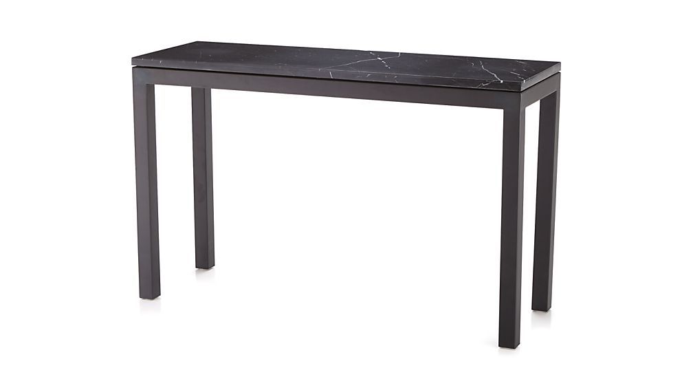Parsons Black Marble Top/ Dark Steel Base 48x16 Console (View 8 of 20)