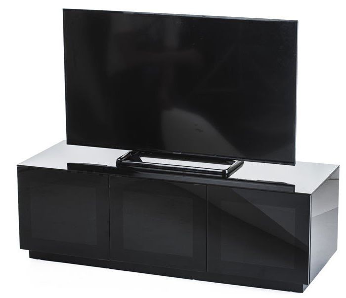 Popular Black Gloss Tv Cabinets Regarding Frank Olsen Chic 140 High Gloss Black 1400mm Tv Cabinet (View 9 of 20)