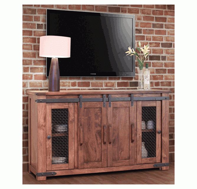 Popular Rustic 60 Inch Tv Stands In Rustic Barn Door Tv Stand, Barn Door Tv Stand, Barn Door Tv Console (Photo 15 of 20)