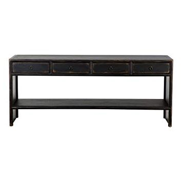 Preferred Amazon: Ethan Allen Large Shogun Console Table, Rustic Black Within Ethan Console Tables (View 7 of 20)