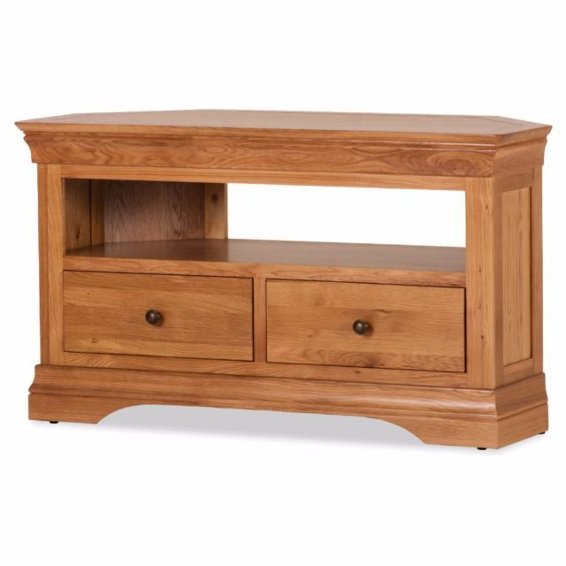 Preferred Durant Brown Oak Wood Low Corner Tv Stand Entertainment Unit With 2 With Low Corner Tv Cabinets (View 3 of 20)