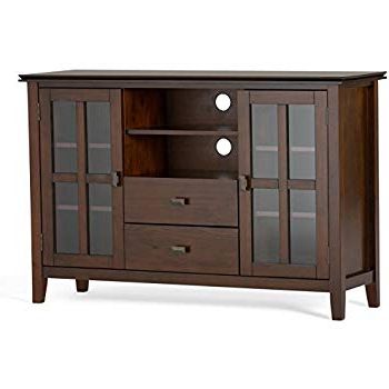 Preferred Under Tv Cabinets Regarding Amazon: Simpli Home 3axcactts Acadian Solid Wood Tall Tv Media (View 11 of 20)