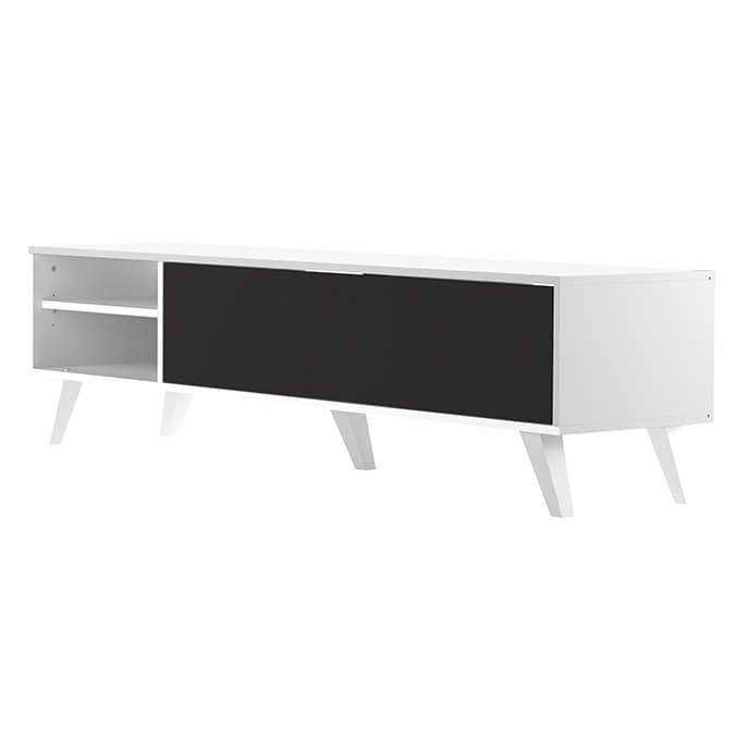 Prism Modern Tv Stand White Black Throughout 2018 White And Black Tv Stands (View 12 of 20)