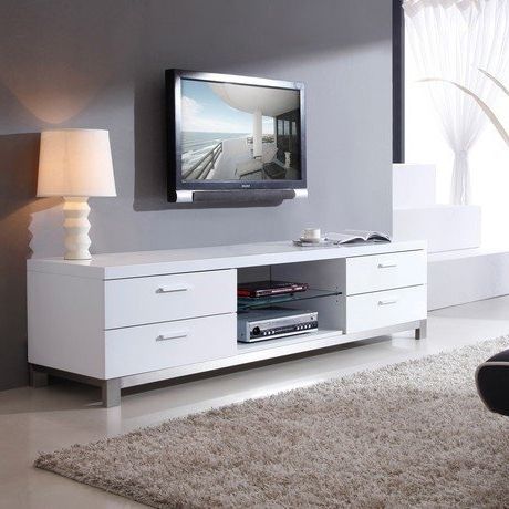 Recent Long White Tv Stands With Contemporary White Tv Stand – Ideas On Foter (View 16 of 20)
