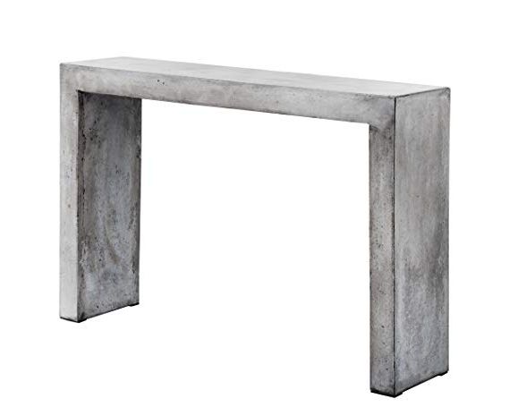 Recent Parsons Concrete Top & Dark Steel Base 48x16 Console Tables Inside Amazon: Sunpan Modern Axle Console Table, Grey: Kitchen & Dining (View 20 of 20)